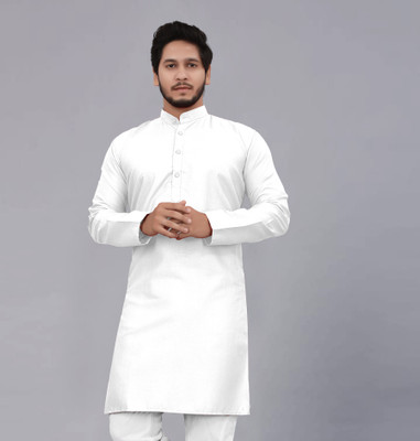 seawind Men Self Design Straight Kurta(White)