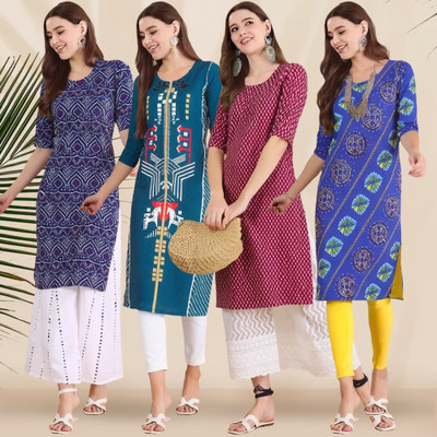 EthnicBasket Women Printed A-line Kurta(Multicolor)