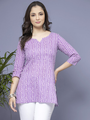 Kashonaa Casual Striped Women Purple Top