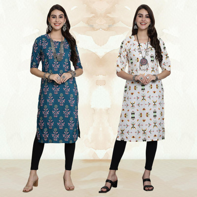 Moda Rapido Women Printed A-line Kurta(Multicolor)