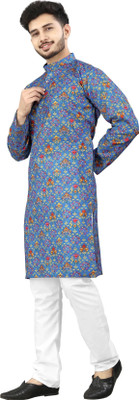 DHASU TRENDZ Men Printed Straight Kurta(Multicolor)