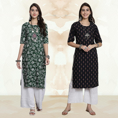 Moda Rapido Women Printed A-line Kurta(Multicolor)