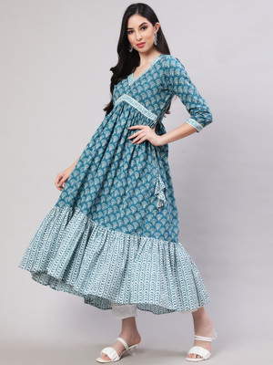 GLAM ROOTS Flared/A-line Gown(Light Blue)