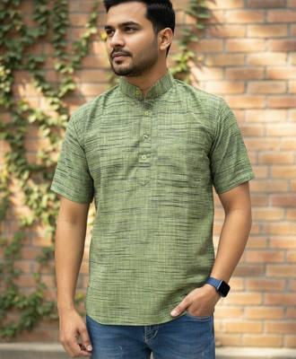 AFC Men Printed Tunic Kurta(Green)