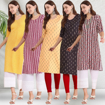 1 Stop Fashion Women Printed A-line Kurta(Multicolor)