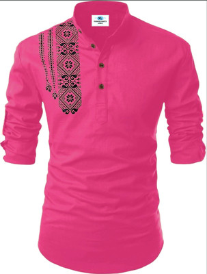 Fashion Marts Men Solid, Self Design Straight Kurta(Multicolor)