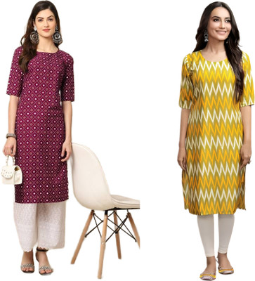 HouseOfCommon Women Self Design Straight Kurta(Multicolor)