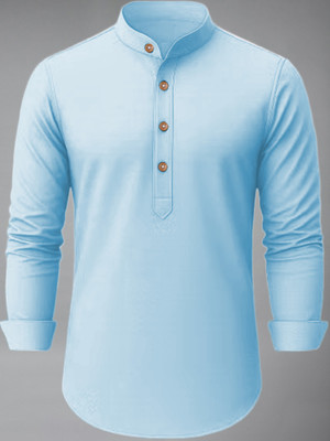 Univibe Men Solid A-line Kurta(Light Blue)