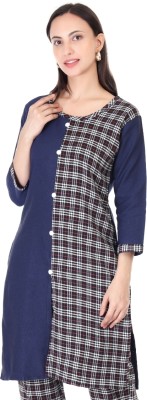 shan Collection Women Checkered A-line Kurta(Multicolor)