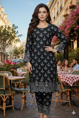 aadil collacton Women Solid A-line Kurta(Black)