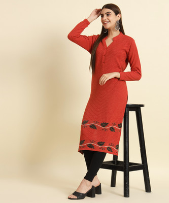 Tracy Women Printed Straight Kurta(Red)