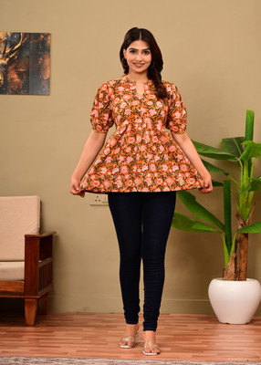 LUPPY Women Printed A-line Kurta(Multicolor)