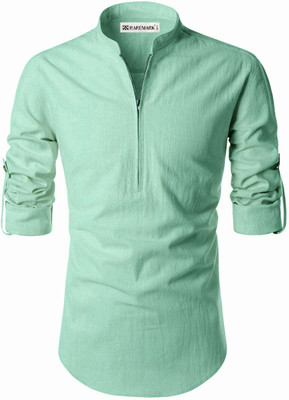 RAREMARK Men Solid A-line Kurta(Light Green)