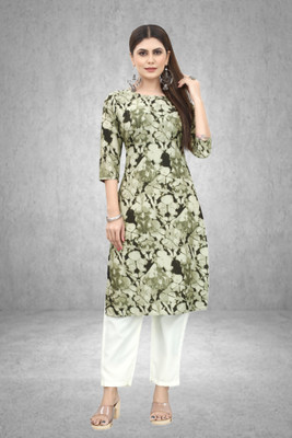 MARIDI FASHION Women Dyed/Ombre Straight Kurta(Green)