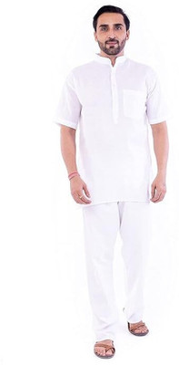 DESHBANDHU DBK Men Solid Straight Kurta(White)