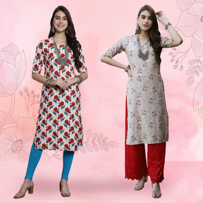 EthnicBasket Women Printed A-line Kurta(Multicolor)