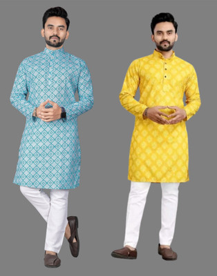 DHASU TRENDZ Men Printed Straight Kurta(Multicolor)