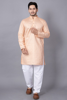 AMZIRA Men Embroidered A-line Kurta(Green)