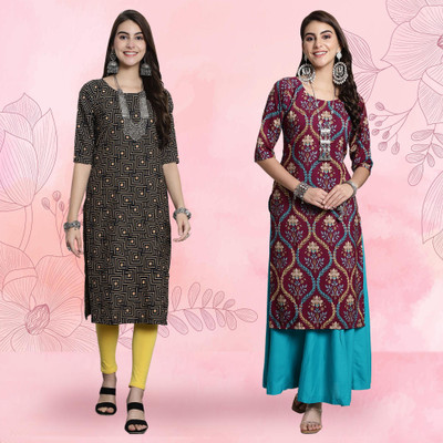 EthnicBasket Women Printed A-line Kurta(Multicolor)