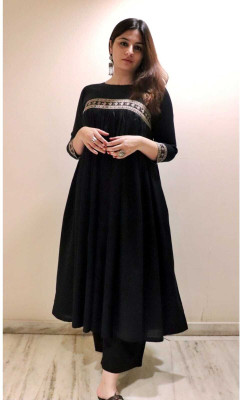 VOXXY INTERNATIONAL Women Printed Ethnic Dress Kurta(Black)
