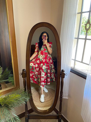 Raghuram Fashion Women Fit and Flare Red Maxi/Full Length Dress