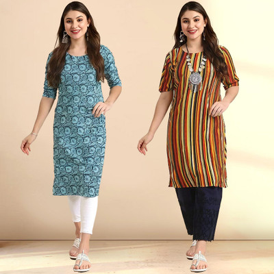 EthnicBasket Women Printed A-line Kurta(Multicolor)