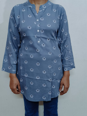 SAMARTH COLLECTIONS Women Printed Straight Kurta(Grey)