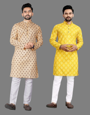 DHASU TRENDZ Men Printed Straight Kurta(Multicolor)