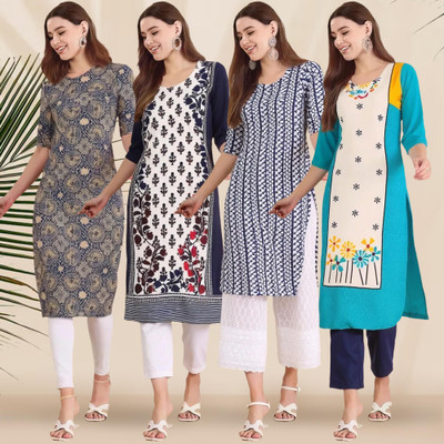 1 Stop Fashion Women Printed A-line Kurta(Multicolor)