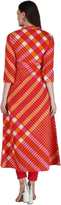 NeeloKurtis Women Printed Straight Kurta(Orange)