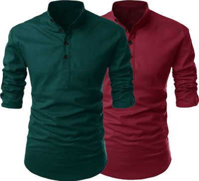 Fashion Marts Men Solid Straight Kurta(Multicolor)