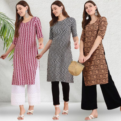 1 Stop Fashion Women Printed A-line Kurta(Multicolor)