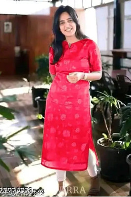 DMSKurti Women Solid A-line Kurta(Red)