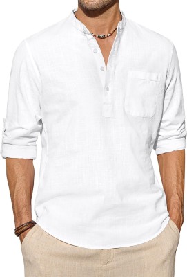 Vida Loca Men Solid Straight Kurta(White)