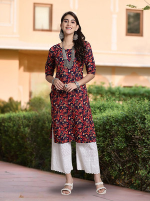 EthnicBasket Women Woven Design A-line Kurta(Multicolor)