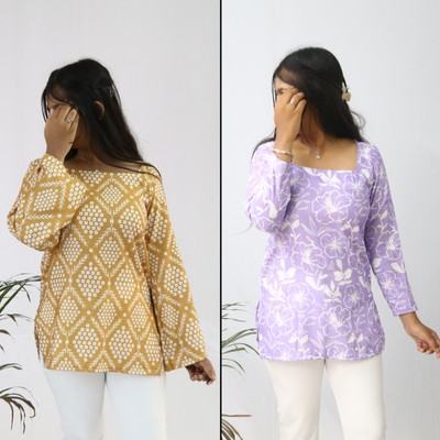 aanzri Women Printed, Geometric Print, Paisley A-line Kurta(Multicolor)