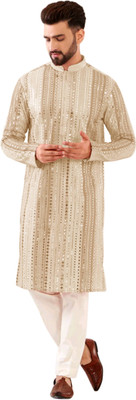 click n buy Men Embroidered A-line Kurta(Multicolor)