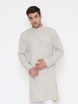 MAHARAJA Men Self Design Straight Kurta(Beige)