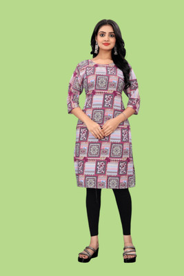 Tulsii Fab Women Printed Anarkali Kurta(Pink)