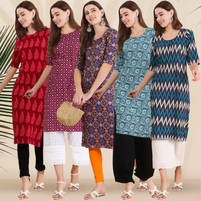 1 Stop Fashion Women Printed A-line Kurta(Multicolor)