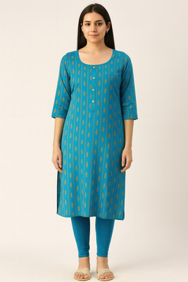 singaran fashion Women Ikat A-line Kurta(Blue)