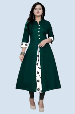 Texpa Fashion Women Solid A-line Kurta(Dark Green)