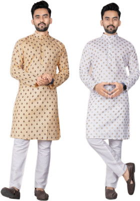 DHASU TRENDZ Men Printed Straight Kurta(Multicolor)