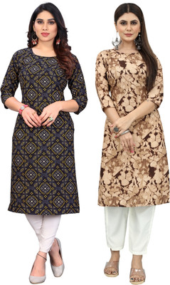 MARIDI FASHION Women Printed Straight Kurta(Multicolor)