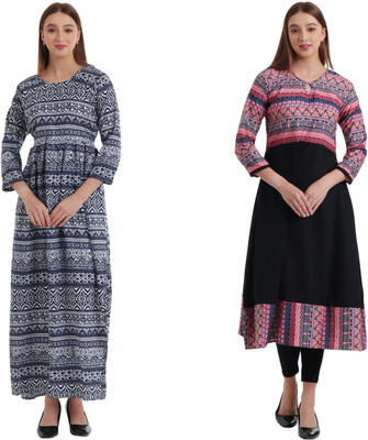 HouseOfCommon Women Solid Anarkali Kurta(Black)