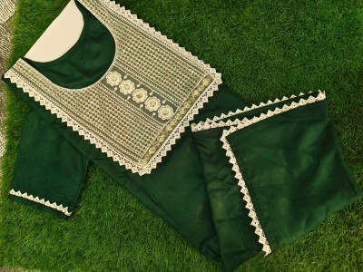 NOORIGARMENTS Men Embroidered Straight Kurta(Green)