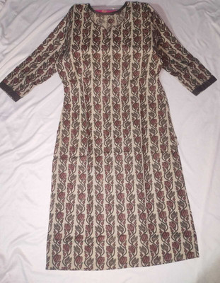 scope creations Women Printed Straight Kurta(Beige, Grey, Maroon)