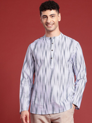 ANOUK Men Printed Straight Kurta(White)