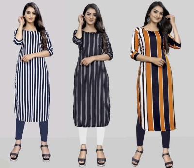 ak fashion mall Women Printed Straight Kurta(Multicolor)