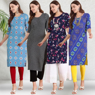 1 Stop Fashion Women Printed A-line Kurta(Multicolor)